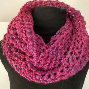 Infinity Scarf Soft Warm Hand Knitted Open Weave Scarf